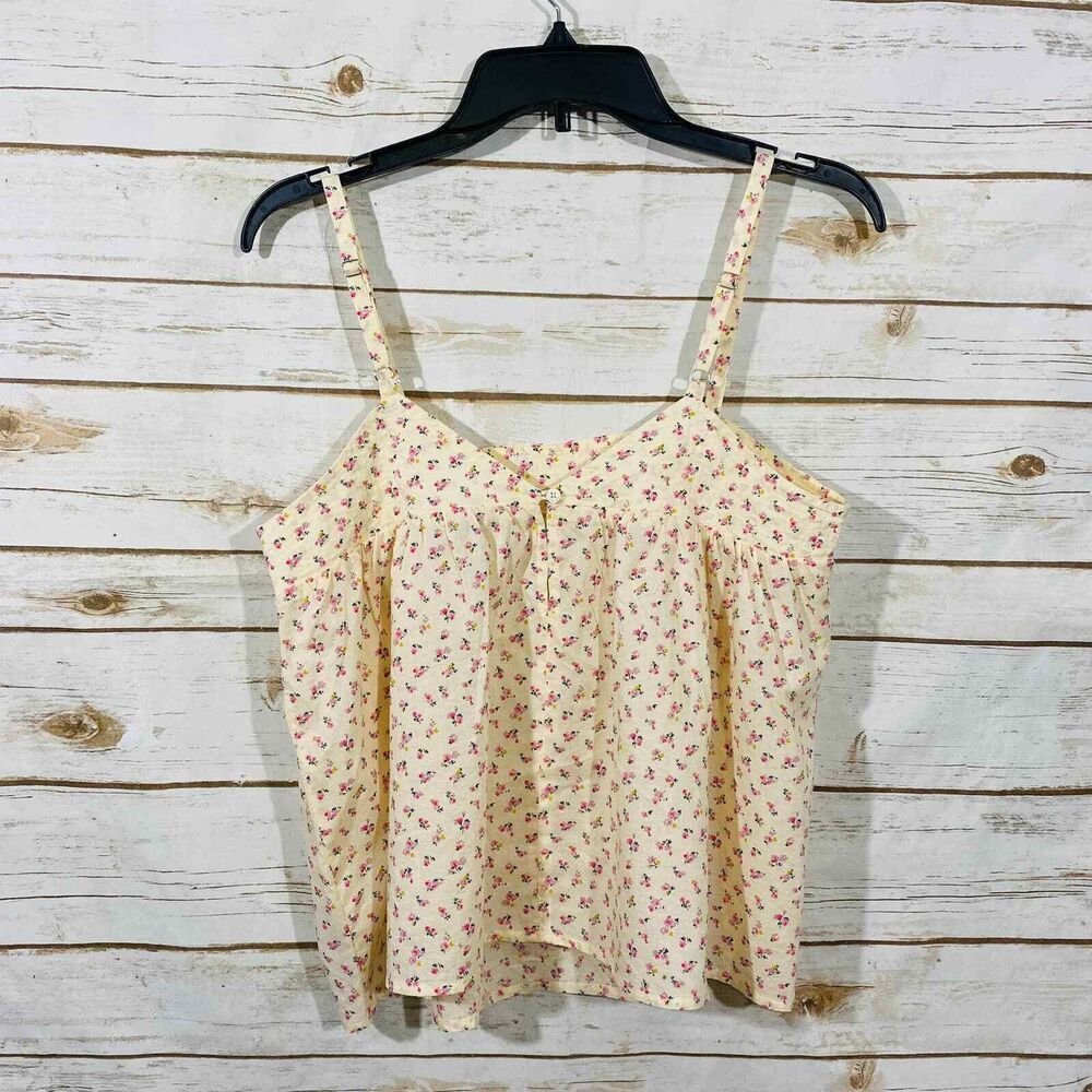 Madewell Stitched Swing Bright Bud Floral Tank Top Women's Size 10 New